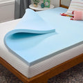 Linenspa Memory Foam Mattress Topper - 2 Inch Gel Infused Memory Foam - Plush Feel - Cooling and Pressure Relieving - CertiPUR Certified - Dorm Room Essentials - King Size