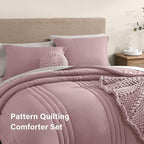 Monbix Full Comforter Set - 7 Pieces Bed in a Bag Full Size Bedding Sets with Comforters, All Seasons Down Alternative Comforter with Sheets,Pillowcases & Shams
