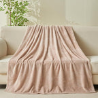 NEWCOSPLAY Super Soft Queen Blanket Taupe Premium Silky Flannel Fleece Leaves Pattern Lightweight Bed Blanket All Season Use (Taupe, Queen(90"x90"))
