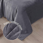Exclusivo Mezcla Fleece Blanket King Size for Bed, Super Soft and Warm, All Season Use, Cozy, Plush, Lightweight, 120x120 Inches, Dark Grey