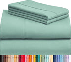 LuxClub 4 PC Full Sheet Set, Breathable Luxury Bed Sheets, Deep Pockets Wrinkle Free Cooling Bed Sheets Machine Washable Hotel Bedding Silky Soft - Light Teal Full