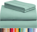 LuxClub 4 PC California King Sheet Set, Breathable Luxury Bed Sheets, Deep Pockets Wrinkle Free Cooling Sheets Machine Washable Hotel Bedding Silky Soft - Light Teal Cal King