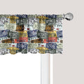 Ambesonne Vintage Window Valance Pack of 2, Original Retro Style License Plates Personalized Creative Travel Vacation, Rod Pocket Curtain Valances for Kitchen Bedroom, 42" X 18", Green Blue Yellow