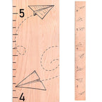 Headwaters Studio Wooden Growth Chart for Wall- Wood Height Chart for Kids Child Height Wall Chart Wood Growth Chart for Kids, Height Wall Chart Height Measurement-Paper Airplanes-Natural-63" x 6.7"
