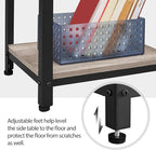 Yaheetech 30 in Tall End Table, 3-Tier with Strong Wooden Shelves, Small Side Table with Metal Frame for Living Room Office, Small Places, Gray
