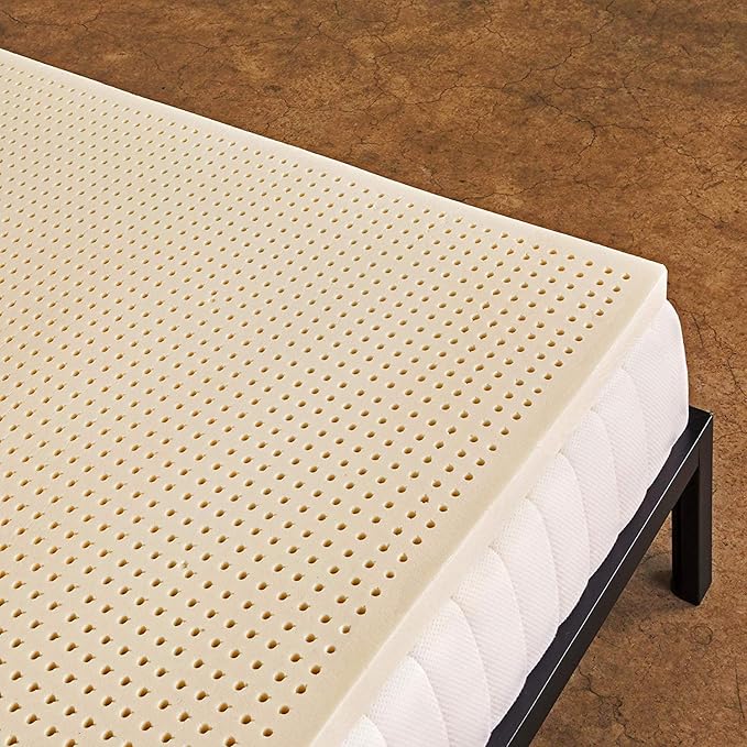 Pure Green Natural Latex Mattress Topper - Soft - 1 Inch - Twin Size (GOLS Certified Organic)