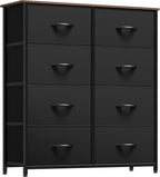 YITAHOME Dresser with 8 Drawers, Tall Storage Drawers, Black Dresser & Chest of Drawers, Storage Drawer Organizer for Closet, Bedroom, Living Room