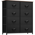 YITAHOME Dresser with 8 Drawers, Tall Storage Tower with 8 Drawers, Black Dresser & Chest of Drawers, Storage Drawer Organizer for Closet, Bedroom, Living Room