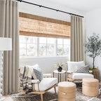 RYB HOME Natural Beige Linen Sheer Curtains 90 inches Long for Living Room and Dining Room, Weave Textured/Rod Pocket, Light Filtering Sheer Curtains and Drapes, W 52 x L 90 inches, 2 Panels Set