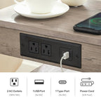 HOOBRO End Table with Charging Station and USB Port, Small Side Table for Small Space, 3-Tier Nightstand with Adjustable Shelf, for Living Room, Bedroom and Balcony, Greige BG112BZ01
