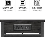 TUTOTAK C Shaped End Table with Charging Station, Side Table for Sofa, Couch Table with Storage Bag, Set of 2, TV Tray Table with 2 USB Ports and Outlets for Living Room, Bedroom, TB01BY0242