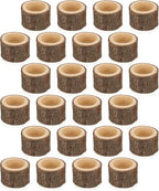OwnMy Set of 24 Wooden Tea Light Candle Holders Votive Candle Holders, Rustic Wooden Pillar Candle Stands Vintage Tealight Holders Set Candle Centerpieces for Dining Table Wedding Party, 1.6" H