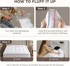 Bedsure Cal King Mattress Topper - Pillow Top Mattress Pad Cover with Deep Pocket Fits up to 21 Inches, Plush Soft Bed Topper for Back Pain Relief, Overfilled with Down Alternative Filling, White
