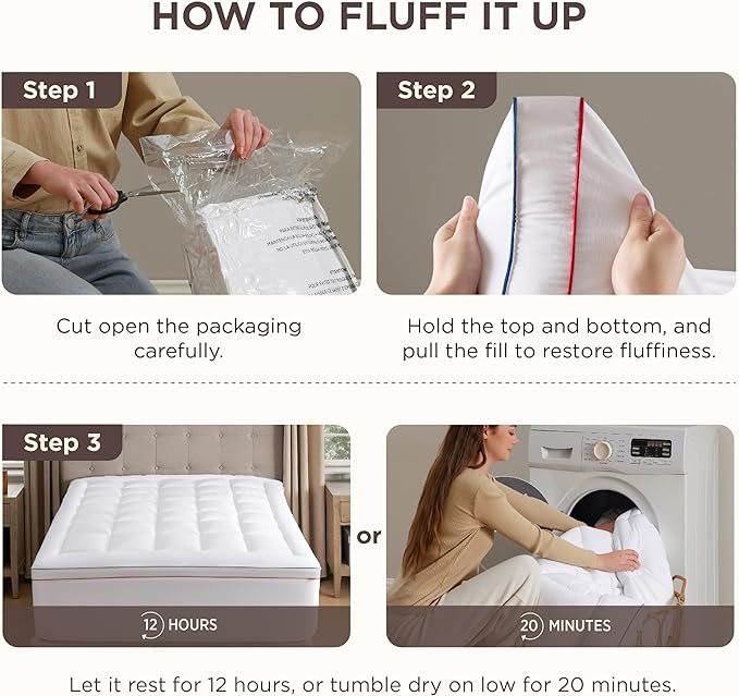 Bedsure Twin Mattress Topper - Pillow Top Mattress Pad Cover with Deep Pocket Fits up to 21 Inches, Plush Soft Bed Topper for Back Pain Relief, Overfilled with Down Alternative Filling, Grey