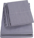 Cal King Size Bed Sheets - 6 Piece 1500 Supreme Deluxe Collection Deep Pocket Ultra Soft California King Sheet Set Bedding - 2 Extra Pillow Cases, California King, Classic Stripe Navy