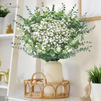 Serwalin 200 Pcs Mixed Artificial Eucalyptus Stems，Babys Breath Artificial Flowers Bulk with Artificial Fake Greenery Stems for Wedding DIY Bouquets Floral Arrangement Home Decor