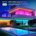 GUPUP LED Lights Strip 100 FT, LED Lights for Bedroom 100ft, RGB Rope Light for Room, Bluetooth APP Control,Color Changing Strip, Sync with Music,para Cuarto, for Bedroom Home Party Decoration