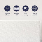 Best Price Mattress 10 inch Twin Mattress XL Long, Bed-In-A-Box, Green Tea Memory Foam,White