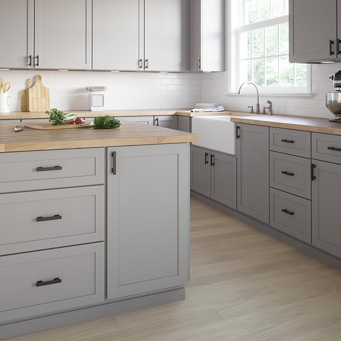 FRANKLIN BRASS Tiered Foot (10-Pack) Cabinet Handles 3" Hole Center Pulls | Matte Black Hardware Kitchen Door, Drawers, Dressers, Furniture P49572C-FB-B