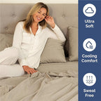 King 6 Piece Sheet Set - Comfy Breathable & Cooling - Soft Hotel Luxury Bedding Set with 8-16 Inch Deep Pockets - 1 Flat & 1 Fitted Sheet & 4 Pillowcases - Wrinkle Free & Easy Care - Heathered Beige