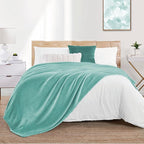 Walensee Fleece Blanket Plush Throw Fuzzy Lightweight (Queen Size 90x90 Light Blue) Super Soft Microfiber Flannel Blankets for Couch, Bed, Sofa Ultra Luxurious Warm and Cozy for All Seasons
