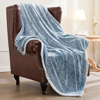 Exclusivo Mezcla Plush Fuzzy Fleece Bed Blanket Queen Size, Super Soft, Fluffy and Warm Blankets Suitable for All Seasons (Mixed Teal, 90x90 Inches)