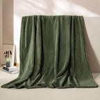 BEAUTEX Fleece Blanket Twin Size Super Soft Flannel Throw Blanket Lightweight Fuzzy Plush Blanket for Couch Sofa or Bed All Seasons (Olive Green, 60" x 80")