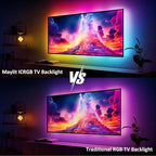 Maylit ICRGB TV LED Backlight, App Control Lights for 37-70in Monitor, Music Sync Color Changing Strip Lights for Home Decor, USB Powered Gaming Accessories for Bedroom Room Decor