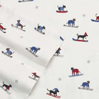 Eddie Bauer - Flannel Sheets King Size, Anti-Pilling & Wrinkle Resistant Cotton, Touchably Soft for All-Season Comfort - Bed Sheets with Matching Pillowcases & Fitted Sheet (Ski Patrol White)