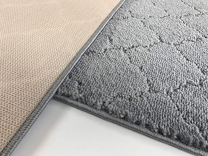 Custom Size Modern Runner Rug Carpet for Hallway Entryway Foyer Kitchen, Slip Resistant Latex Rubber Backed 31 inch Wide X Customized Length, Clouds Grey, 31 inch X 33 feet