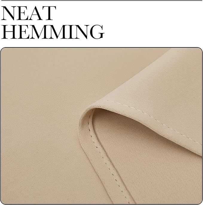 NICETOWN Blackout Curtain Panels for Bedroom, Biscotti Beige, 2 Panels, W55 x L57-inch, Grey, Thermal Insulated Grommet Top Blackout Draperies and Drapes for Basement