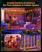 Brightown Solar String Lights Outdoor 60 Led 35.6 Feet Crystal Globe Lights with 8 Lighting Modes, Waterproof Solar Powered Patio Lights for Garden Yard Porch Wedding Party Decor (Multicolor)