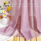 NICETOWN Canopy Bed Curtain Scarfs 216 inch Length, Decorative Voile Sheer Window Drapes for Wedding/Party/Table Cloth, Purple, 60" Wide Per Panel, Set of 2