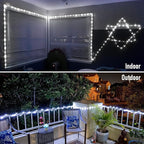 JMEXSUSS 100 LED Battery Operated Rope Lights - Outdoor Waterproof, 33ft 8Mode Battery String Lights Outdoor with Remote for Trampoline, Camping, Balcony, Canopy, Deck Decor (White)