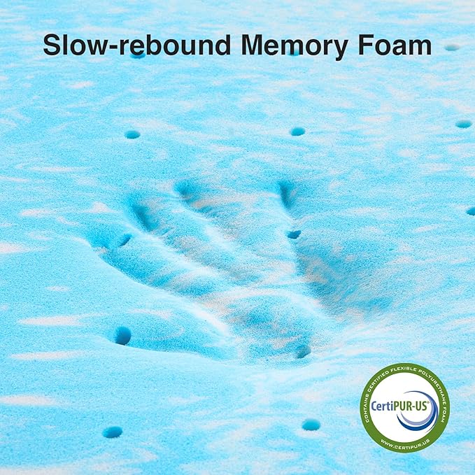 Novilla Memory Foam Mattress Topper California King - 2 Inch Cooling Gel Infused Memory Foam | Slow-Rebound Pressure Relief | CertiPUR Certified | Comfort for Sleeper Sofa, RV, Camper, Dorm Room