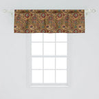 Ambesonne Paisley Window Valance, Vintage Inspired Multicolored Leaf Flower Motif in Earth Tones Print, Curtain Valance for Kitchen Bedroom Decor with Rod Pocket, 42" x 18", Army Green
