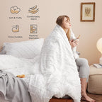 Bedsure California King Comforter Set - White Comforter, Boho Tufted Shabby Chic Bedding for Kids, 3 Pieces Vintage Farmhouse Bed Set for All Seasons, Fluffy Soft Bedding with 2 Pillow Shams