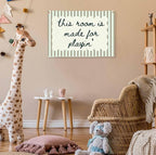 Playroom Rectangular Canvas Banner Wall Decor-Flag Poster Wall Decor for Baby Boy Girl Kids Teen,Playroom Nursery Homeschool Bedroom Home-Baby Shower Birthday Christmas-This Room Is Made for Playing