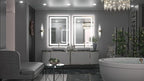 Keonjinn LED Bathroom Mirror 24" x 36" with Front and Backlight, Stepless 3 Colors Temperature & Dimmable Backlit Mirror, Double LED Strips, Anti-Fog Tempered Glass Vanity Mirror, UL Listed LED Driver
