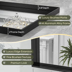 Suidia Bathroom Mirror, 30" x 22" Wall Mirror Metal Framed, Bathroom Vanity Mirror for Living Room Bedroom Bathroom Entryway, Black, Rect Corner Style