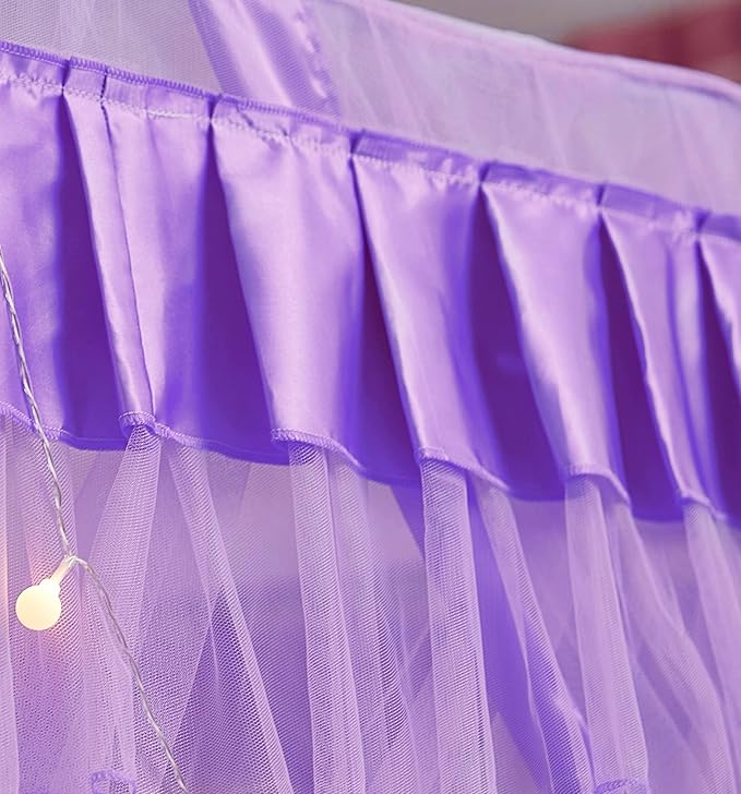 Mengersi Canopy Bed Curtains Full Size for Boys Girls Bed Drapes Bed Canopy Princess Bed Drapes Bedroom Decoration(Purple)