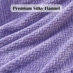 NEWCOSPLAY Super Soft Twin Blanket Lavender Premium Silky Flannel Fleece Leaves Pattern Lightweight Bed Blanket All Season Use (Lavender, Twin(60"x80"))