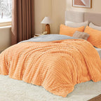 BEDELITE Fleece California King Comforter Set -Super Soft & Warm Fluffy Coral Bedding, Luxury Fuzzy Heavy Bed Set for Winter with 2 Pillow Cases