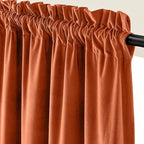 Lazzzy Velvet Blackout Curtains Thermal Insulated Room Window Drapes Super Soft Luxury Curtains for Living Room Bedroom Rod Pocket 2 Panels, Pumpkin, 52" W x 84" L