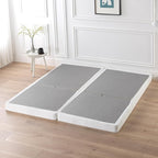 ZINUS 4 Inch Box Spring with Cover, No Assembly Mattress Foundation, Sturdy Metal Structure, Split King, White