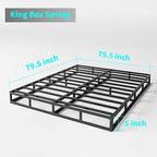King Box Spring, 5 Inch Low Profile Boxspring for King Bed Strong Metal Frame Mattress Foundation, Quiet Noise-Free,Easy Assembly, 3000lbs Max Weight Capacity