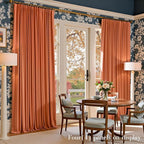 Lazzzy Halloween Blackout Velvet Curtains Orange Fall Decor Thermal Insulated Curtains Living Room Curtains 2 Panel Sets 96 Inch Long Room Darkening Window Treatments Drapes Burnt Pumpkin