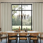 KangBang 95 Inch Pinch Pleated Linen Blackout Curtains for Sliding Glass Door, 60” Wide Pinch Pleat Curtains for Living Room French Door, Privacy Assured Elegant Modern Home Decor(60Wx95L,2 Panels)
