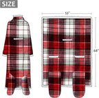 Catalonia Sherpa Wearable Blanket with Sleeves & Foot Pockets for Adult Women Men, Comfy Snuggly Wrap Sleeved Throw Blanket Robe, Gift Idea, Plaid
