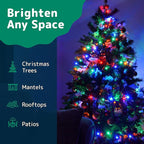 PREXTEX Multicolor String Lights (20 Feet, 100 Count) with White Cord - Indoor and Outdoor Colorful Twinkle Lights for Holiday Decor